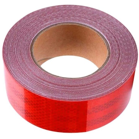 Abrams 2" in x 75' ft Diamond Trailer Truck Conspicuity DOT Class 2 Reflective Safety Tape - Red DOTC2 2 x 75-R